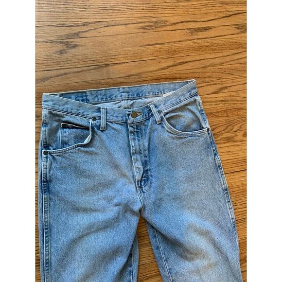 VTG 90s Cowboy Western Wrangler Straight Leg Light Wash 32 32 Mens Blue 96501sl - Picture 6 of 9